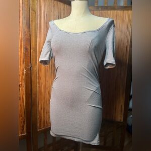 Obey striped mini shirt dress